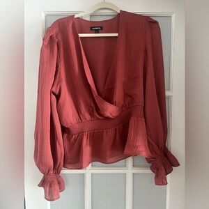 Express Women's Blouse in Deep Red
